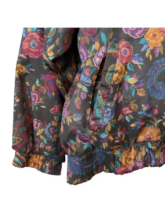 Vtg Pierre Cardin Womens Jacket Large Multicolor Paisley Elastic Hem Cuffs Zippe - Picture 6 of 16